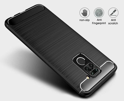 Чехол Carbon для Xiaomi Redmi 10X защитный бампер Black