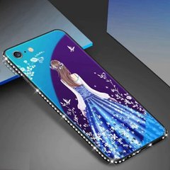 Чехол Glass-case для Iphone 7 Plus / 8 Plus бампер накладка Blue Dress