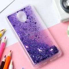 Чохол Glitter для Meizu M5 Бампер Рідкий блиск фіолетовий