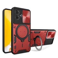 Чехол Magnetic Shield для Motorola Moto G54 / G54 Power бампер противоударный с подставкой Red