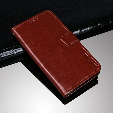 Чехол Idewei для Motorola Moto E22 книжка кожа PU с визитницей коричневый