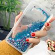 Чохол Glitter для Samsung Galaxy J7 2015 / J700 Бампер Рідкий блиск Blue