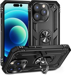 Чехол Shield для Iphone 15 Pro Max бампер противоударный с подставкой Black
