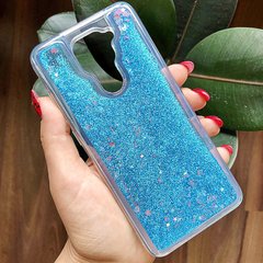 Чехол Glitter для Xiaomi Redmi 10X бампер силиконовый аквариум Синий