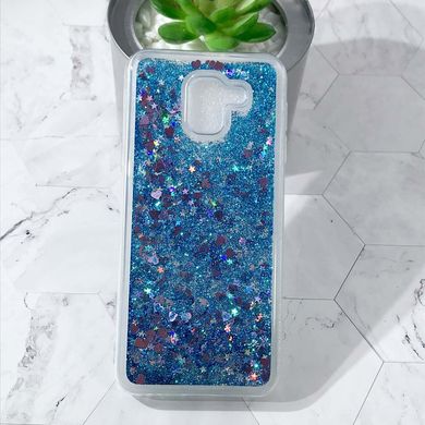 Чехол Glitter для Samsung J6 2018 / J600 / J600F бампер Жидкий блеск Синий