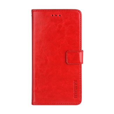 Чехол Idewei для Motorola Moto E22 книжка кожа PU с визитницей красный