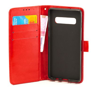 Чехол Idewei для Samsung Galaxy S10 Plus / G975 книжка кожа PU с визитницей красный