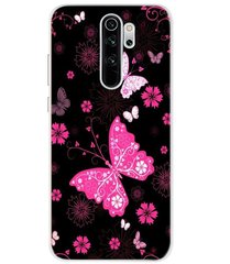 Чехол Print для Xiaomi Redmi Note 8 Pro силиконовый бампер Butterfly Pink