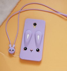 Чохол Funny-Bunny 3D для Meizu M6S Бампер гумовий бузковий