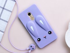 Чохол Funny-Bunny 3D для Xiaomi Redmi Note 4 Бампер гумовий бузковий