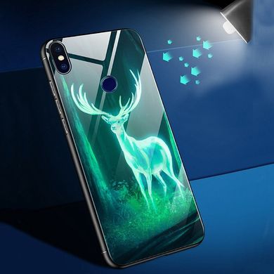 Чехол Glass-case для Xiaomi Redmi Note 5 / Note 5 Pro Global бампер светящийся Glow Deer