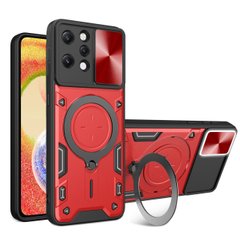 Чехол Magnetic Shield для Xiaomi Redmi 12 бампер противоударный с подставкой Red
