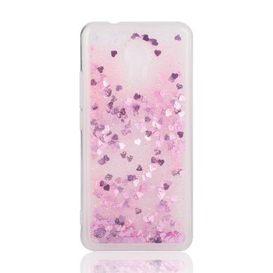 Чохол Glitter для Meizu M5S Бампер Рідкий блиск серце рожевий
