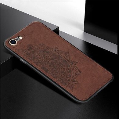 Чохол Embossed для Iphone 7/8 бампер накладка тканинний коричневий
