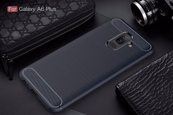 Чехол Carbon для Samsung Galaxy A6 Plus 2018 / A605 бампер синий