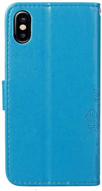 Чохол Clover для Iphone X книжка з візерунком шкіра PU блакитний