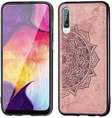 Чехол Embossed для Samsung A50 2019 / A505F бампер накладка тканевый розовый