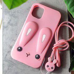 Чохол Funny-Bunny для Iphone 11 бампер гумовий заєць Рожевий