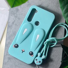 Чохол Funny-Bunny для Xiaomi Redmi Note 8 бампер гумовий заєць Блакитний