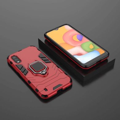 Чохол Iron Ring для Samsung Galaxy A01 2020 / A015F протиударний бампер з підставкою Red