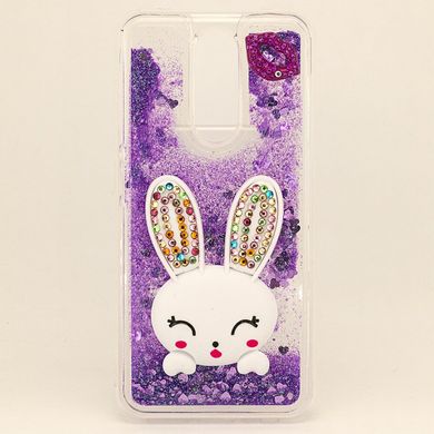 Чохол Glitter для Xiaomi Redmi 8 бампер рідкий блиск Заєць Фіолетовий