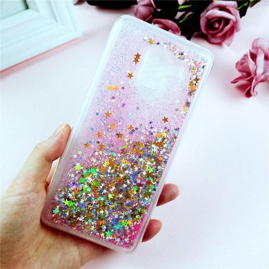 Чехол Glitter для Samsung J6 Plus 2018 / J610 бампер Жидкий блеск звезды Розовый