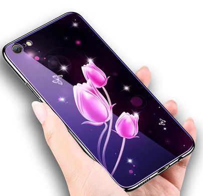 Чехол Glass-case для Iphone 6 Plus / 6s Plus бампер накладка Flowers