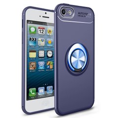 Чохол TPU Ring для iPhone 5 / 5s / SE бампер оригінальний з кільцем Blue