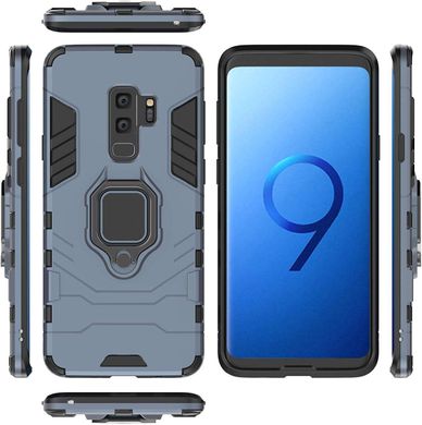 Чохол Iron Ring для Samsung Galaxy S9 / G960 броньований бампер Броня Dark-Blue