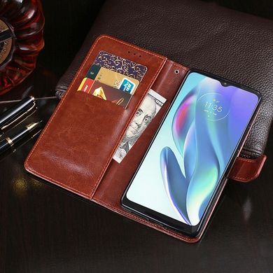 Чехол Idewei для Samsung Galaxy A05s / A057 книжка кожа PU с визитницей коричневый