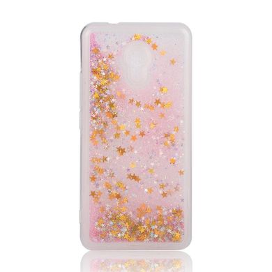 Чохол Glitter для Meizu M5S Бампер Рідкий блиск Зірки рожевий