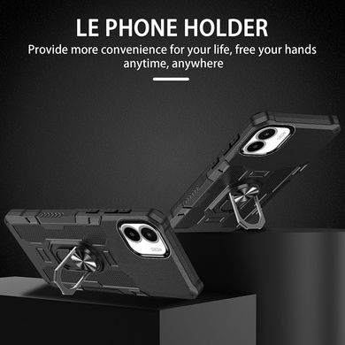 Чехол Hybrid Shield для Xiaomi Redmi A2 Plus бампер противоударный с подставкой Black