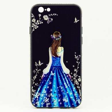 Чохол Glass-case для Iphone SE 2020 бампер накладка Blue Dress