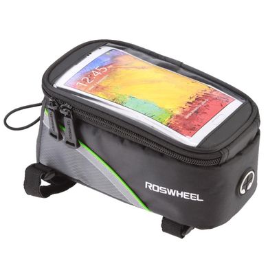 Велосипедная сумка Roswheel 6.5" велосумка для смартфона на раму 12496 L Black-Green