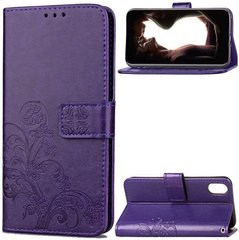 Чохол Clover для Iphone X книжка з візерунком шкіра PU фіолетовий