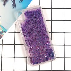 Чехол Glitter для Honor 8S бампер Жидкий блеск аквариум фиолетовый