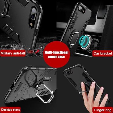 Чохол Iron Ring для Xiaomi Mi 8 Lite броньований бампер Броня Black