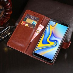 Чехол Idewei для Samsung Galaxy J6 Plus 2018 / J610 / J6 Prime книжка кожа PU коричневый