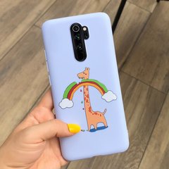 Чехол Style для Xiaomi Redmi Note 8 Pro силиконовый бампер Голубой Giraffe