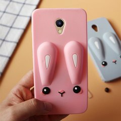 Чохол Funny-Bunny 3D для Meizu M5S Бампер гумовий рожевий