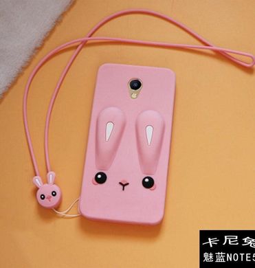 Чехол Funny-Bunny 3D для Meizu M5S Бампер резиновый розовый