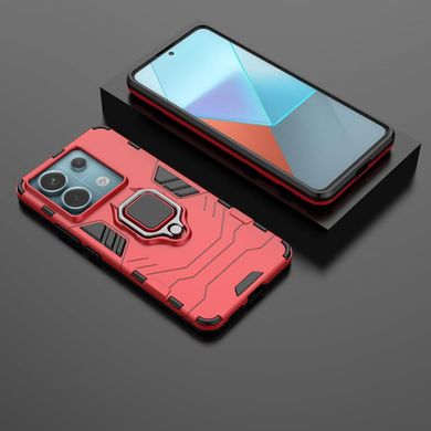 Чехол Iron Ring для Xiaomi Poco X6 5G противоударный бампер с подставкой Red