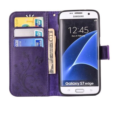 Чехол Butterfly для Samsung Galaxy J7 2015 J700 книжка женский Фиолетовый