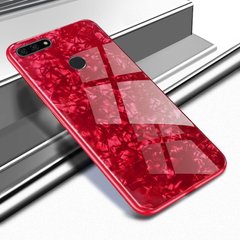Чехол Marble для Huawei Y7 2018 / Y7 Prime 2018 бампер мраморный оригинальный Красный