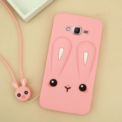 Чохол Funny-Bunny для Samsung Galaxy J7 Neo / J701 Бампер гумовий заєць Рожевий