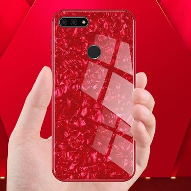 Чохол Marble для Huawei Y7 2018 / Y7 Prime 2018 бампер мармуровий оригінальний Червоний