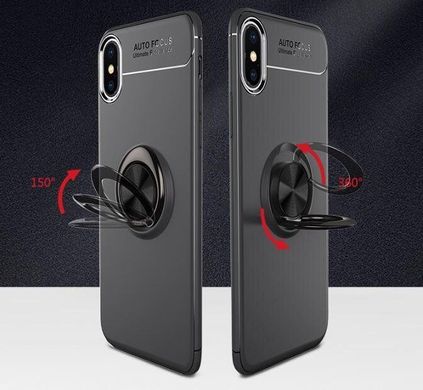 Чехол TPU Ring для Iphone XS бампер оригинальный black с кольцом