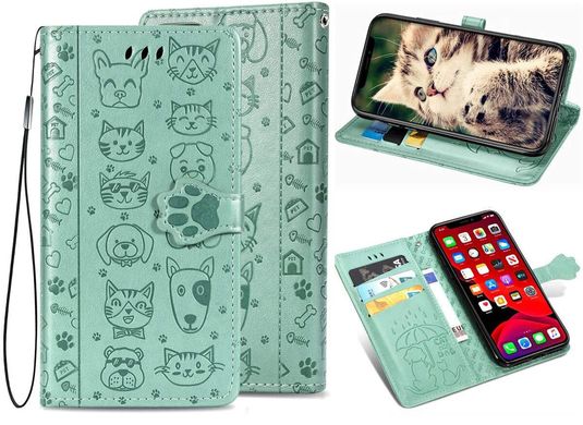 Чохол Cat and Dog для Samsung Galaxy S20 Ultra книжка шкіра PU Бірюзовий