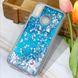 Чехол Glitter для Xiaomi Redmi Note 6 Pro Бампер Жидкий блеск Синий