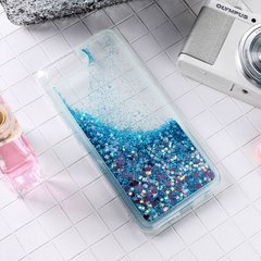 Чехол Glitter для Huawei Y5 2018 / Y5 Prime 2018 / DRA-L21 бампер Жидкий блеск синий УЦЕНКА